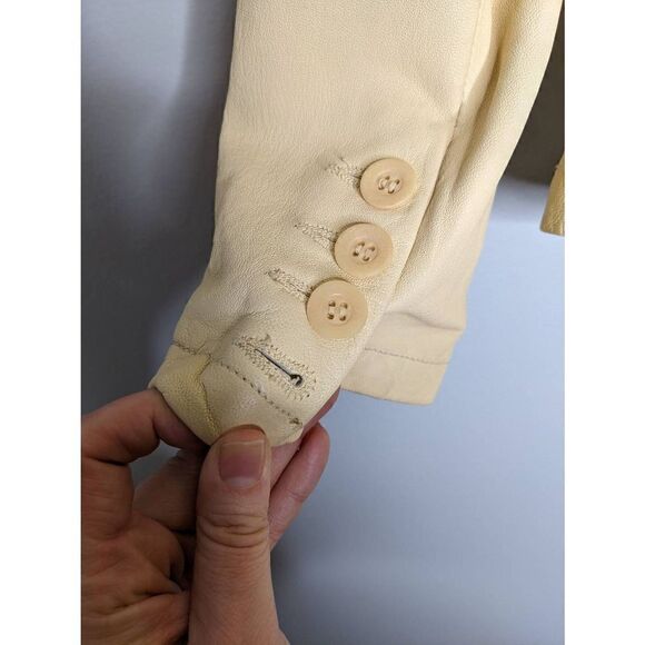Vince Buttermilk Yellow Leather Jacket 6 - Picture 9 of 16